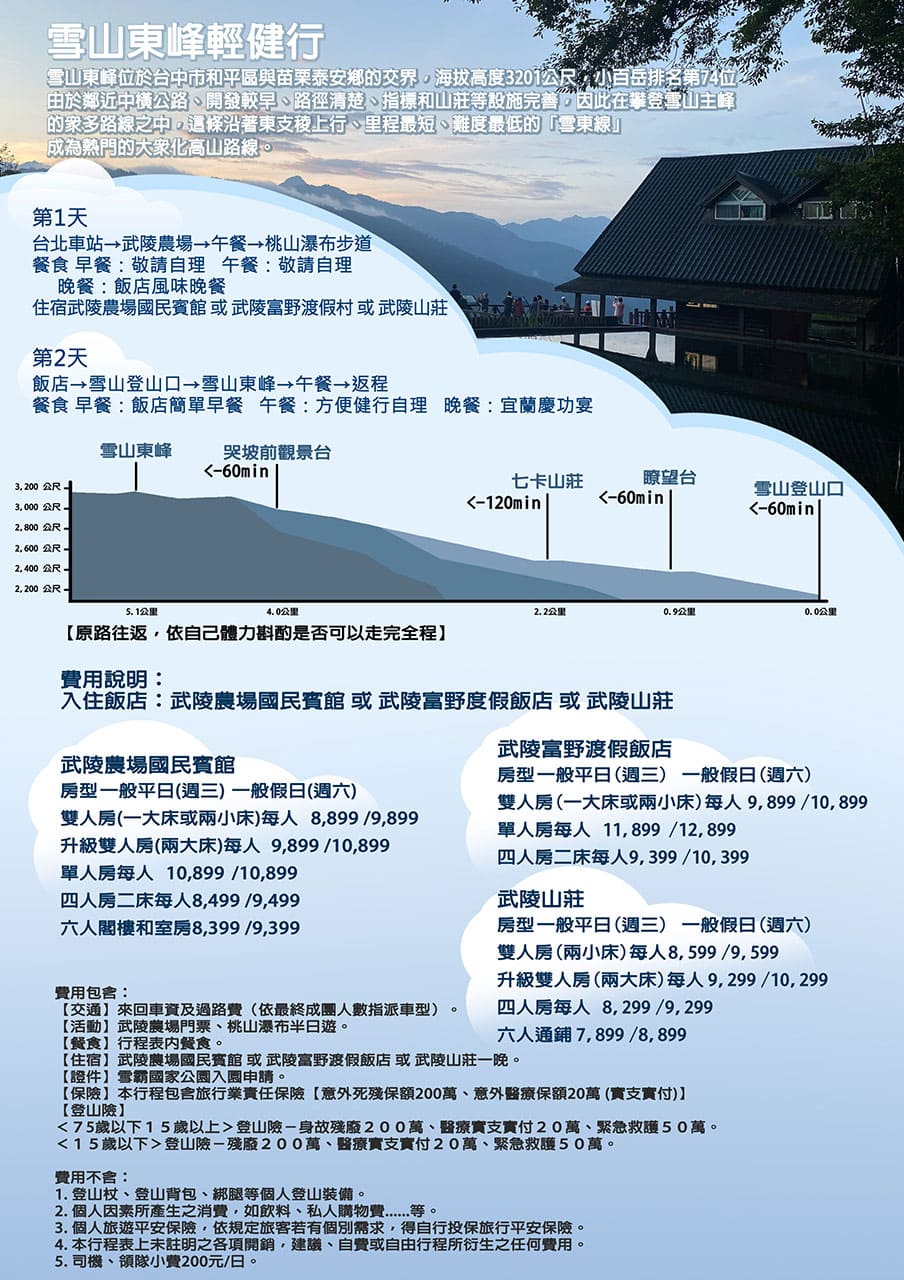 【遊山】雪山東峰、武陵農場二日遊篇｜統一旅遊