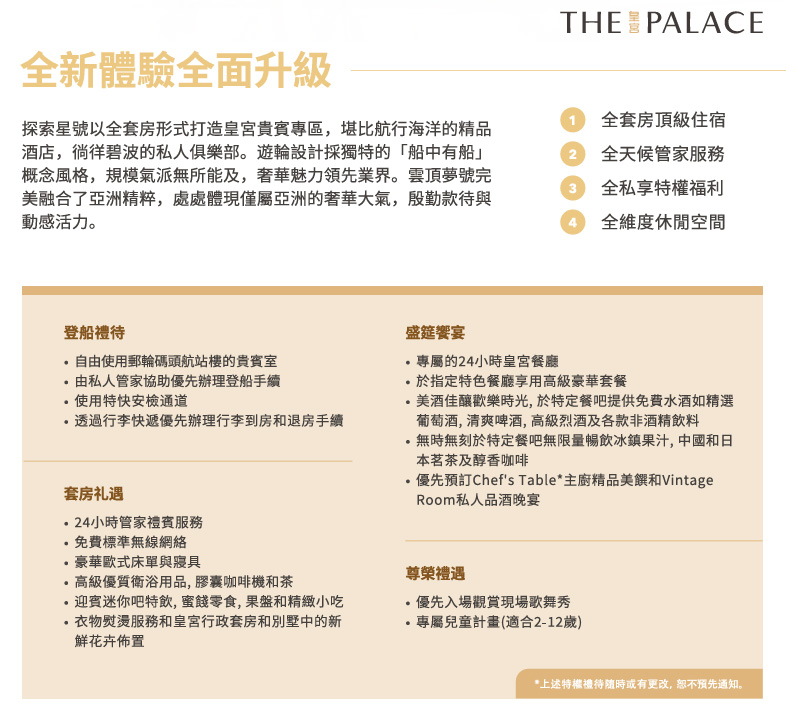 套房專屬禮遇